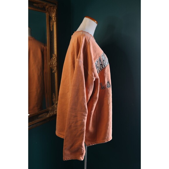 Vintage 90s Harley Davidson Orange Crewneck Sweatshirt Las Vegas Cafe Men’s - Picture 8 of 11